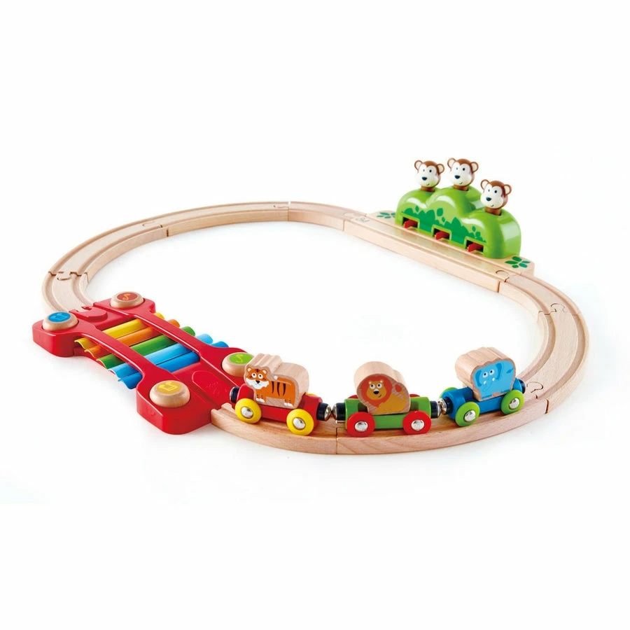 Hape - Music And Monkeys Railway Wooden Train Set 3 Hape - Music And Monkeys Railway Wooden Train Set