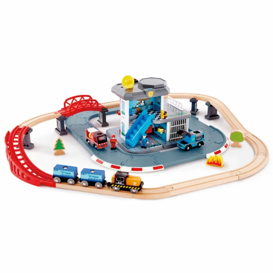 Hape - Emergency Services HQ 2 In 1 Police And Fire Station Play Set 4 Hape - Emergency Services HQ 2 In 1 Police And Fire Station Play Set - Image 2