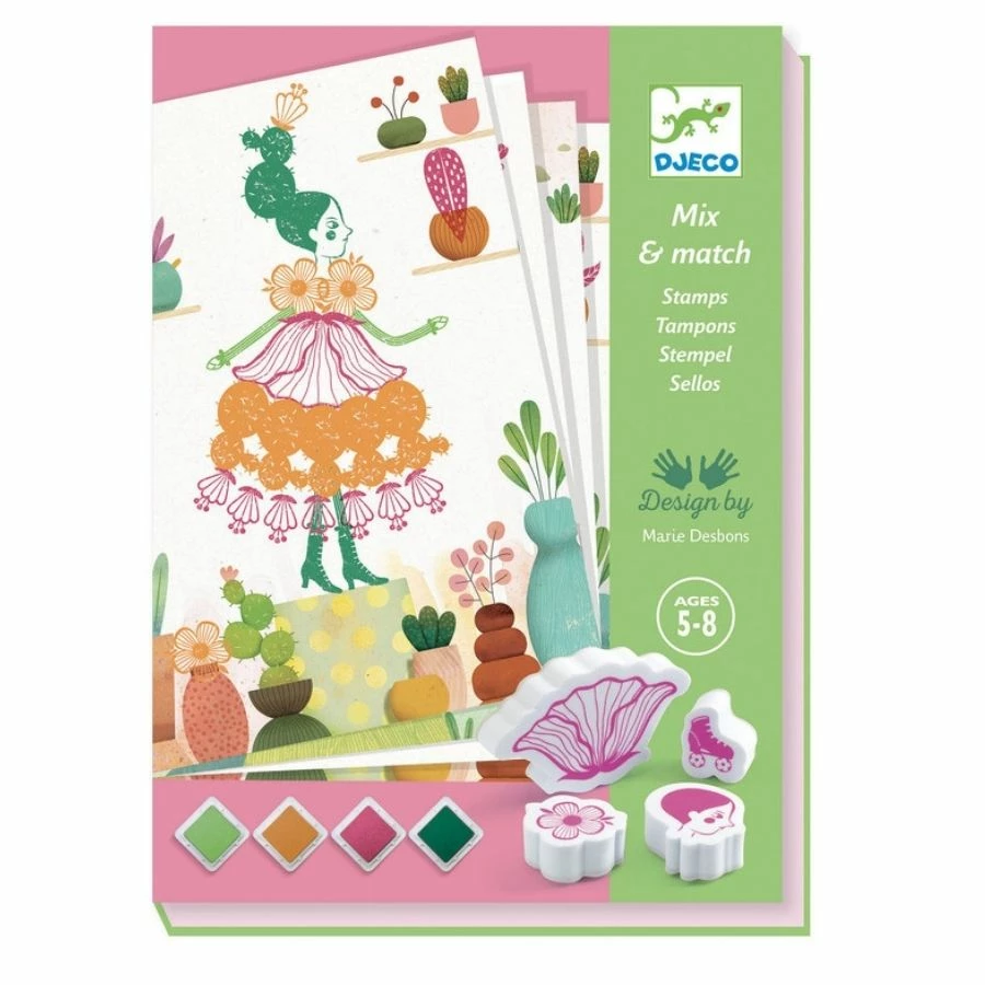 Djeco - Flower Girls Stamp Set 3 Djeco - Flower Girls Stamp Set