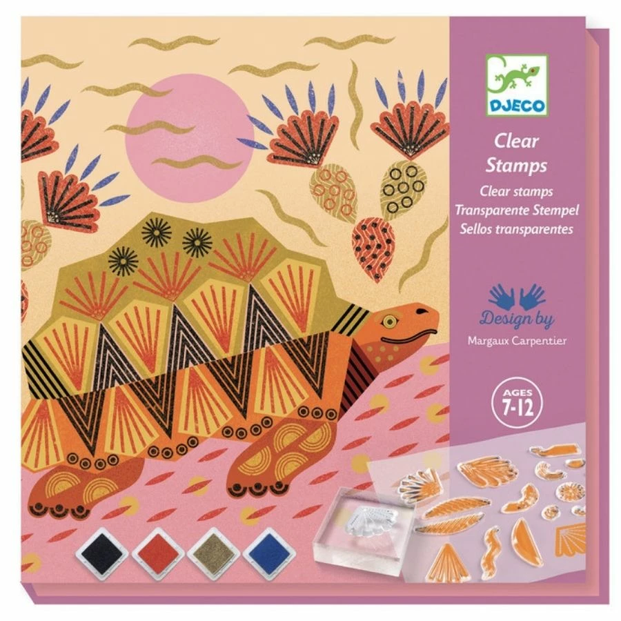 Djeco - Patterns And Animals Clear Stamps 3 Djeco - Patterns And Animals Clear Stamps