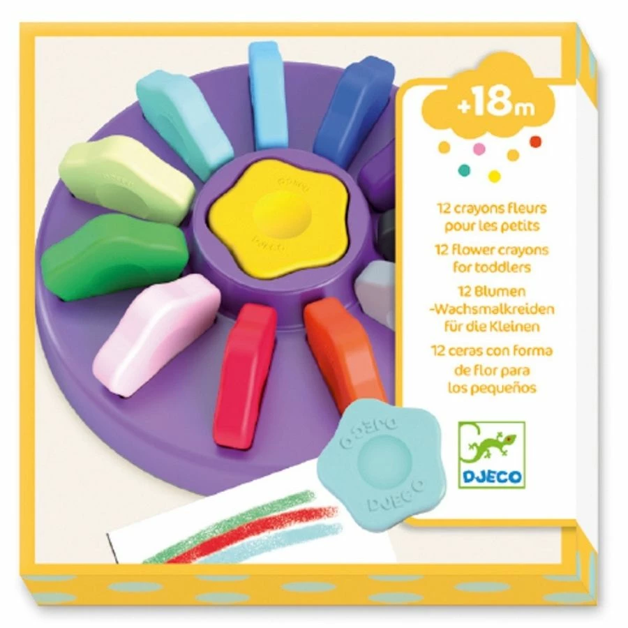 Djeco - 12 Toddler Flower Crayons 3 Djeco - 12 Toddler Flower Crayons