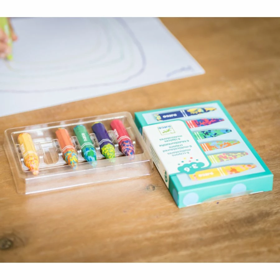 Djeco - 6 Multicoloured Flower Crayons 4 Djeco - 6 Multicoloured Flower Crayons - Image 2