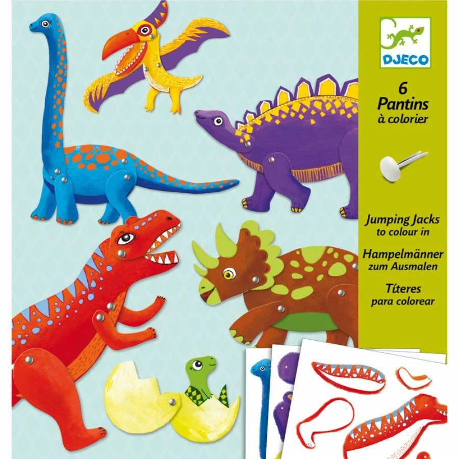 Djeco - Dinosaur Small Puppets Craft Kit 3 Djeco - Dinosaur Small Puppets Craft Kit