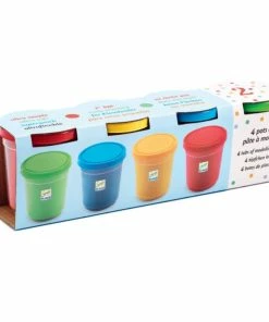Djeco - Modelling Dough 4 Pots Of Bright Colours