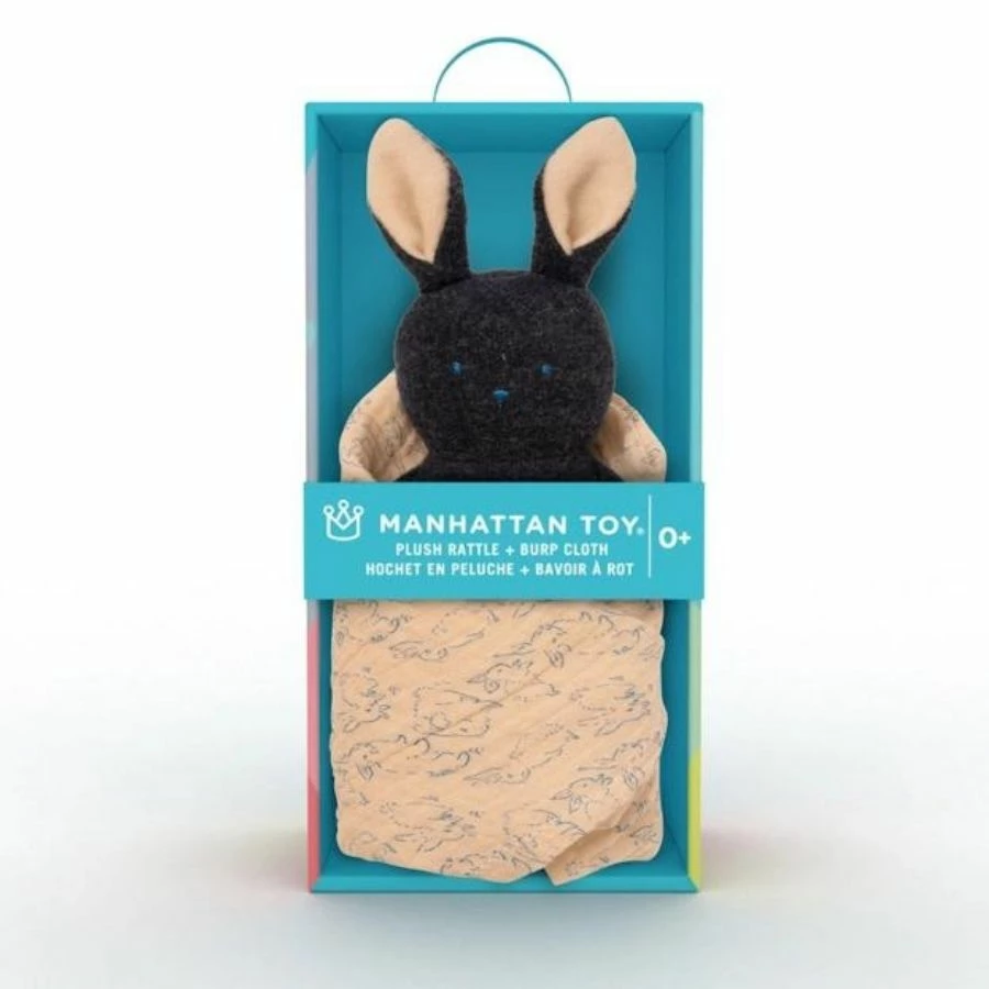 Manhattan Toy Company - Bunny Burp Cloth And Rattle Plush 5 Manhattan Toy Company - Bunny Burp Cloth And Rattle Plush - Image 3