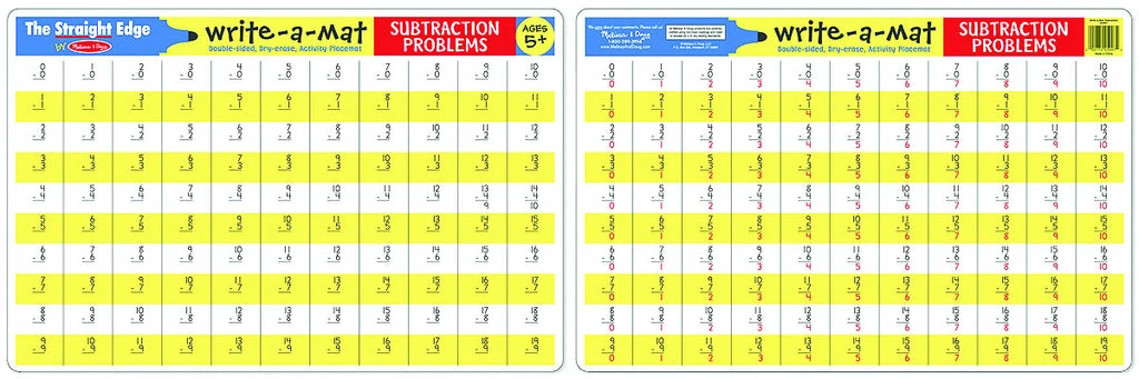 Melissa & Doug - Subtraction Write-A-Mat 3 Melissa & Doug - Subtraction Write-A-Mat